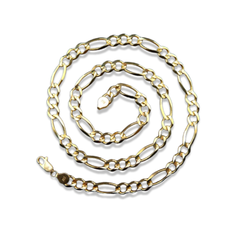 Classic Figaro Necklace – 18k Gold on Sterling Silver