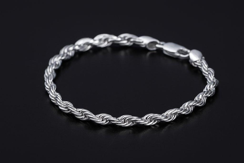 Rope Bracelet Slim Sterling Silver