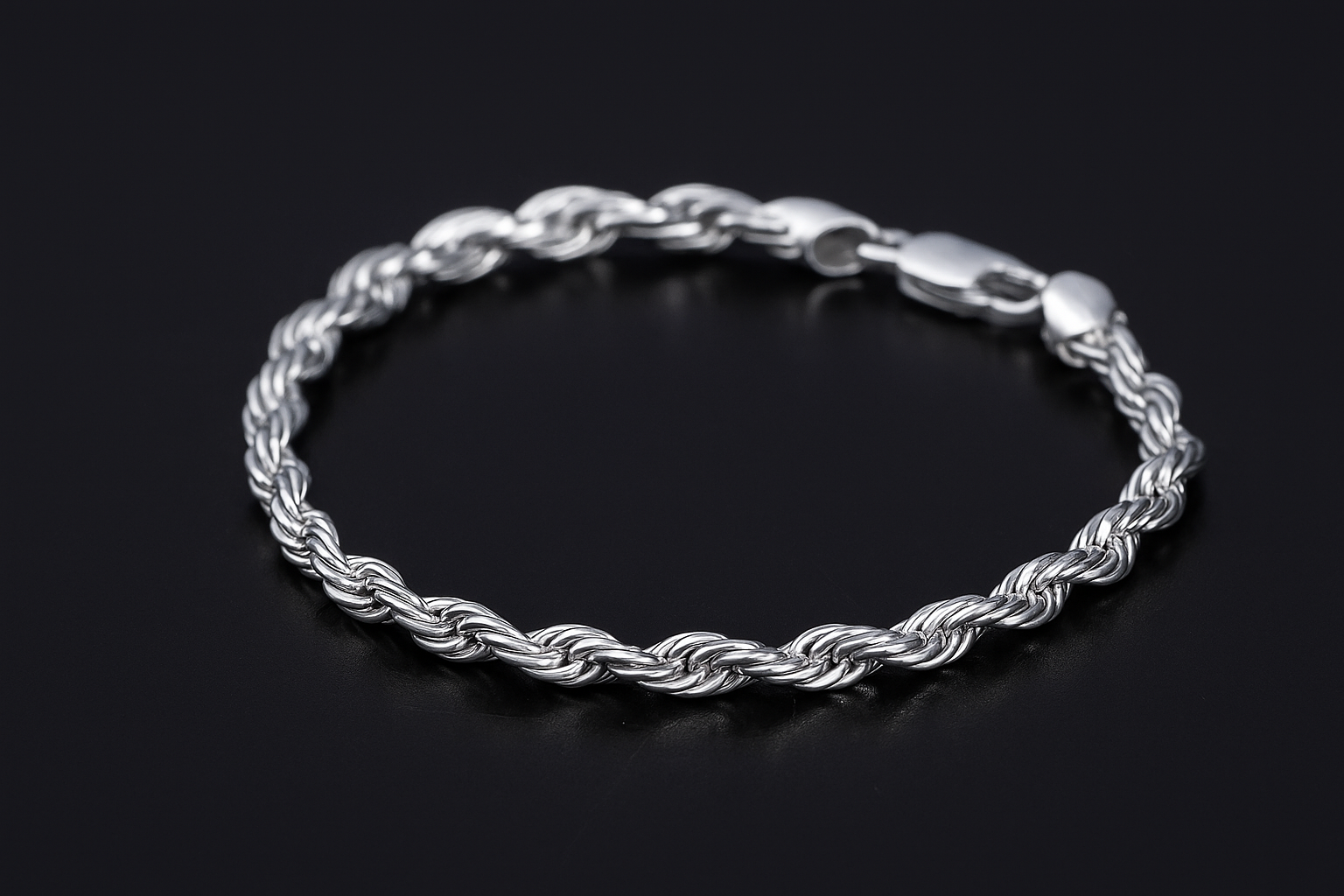Rope Bracelet Slim Sterling Silver