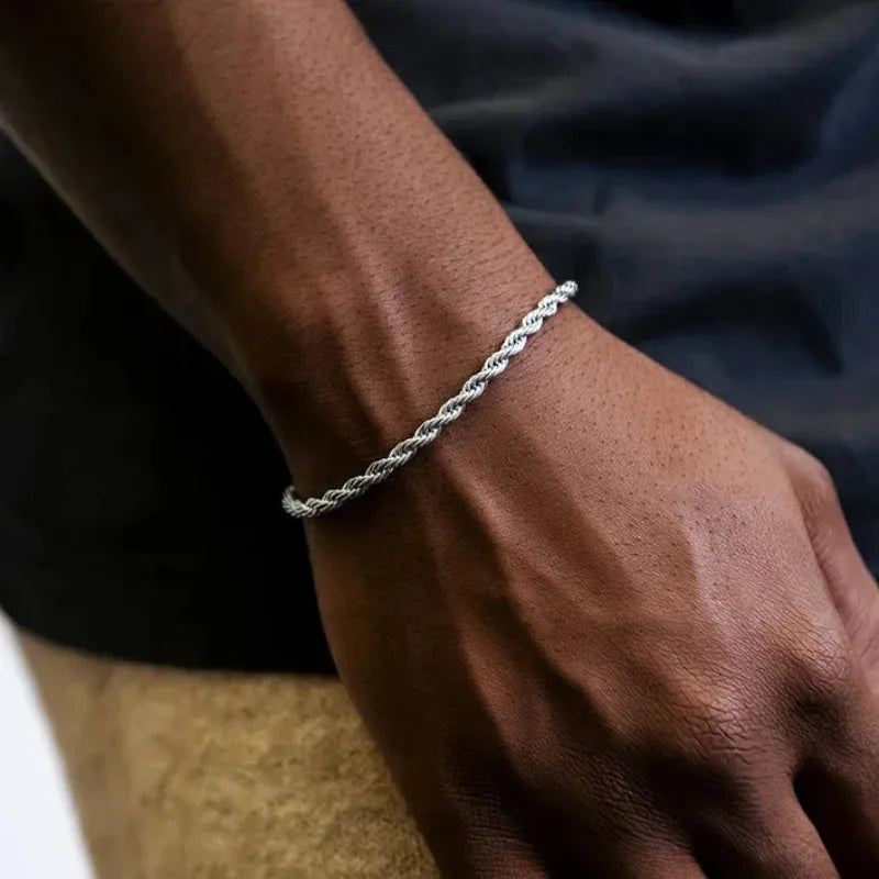 Rope Bracelet Slim Sterling Silver