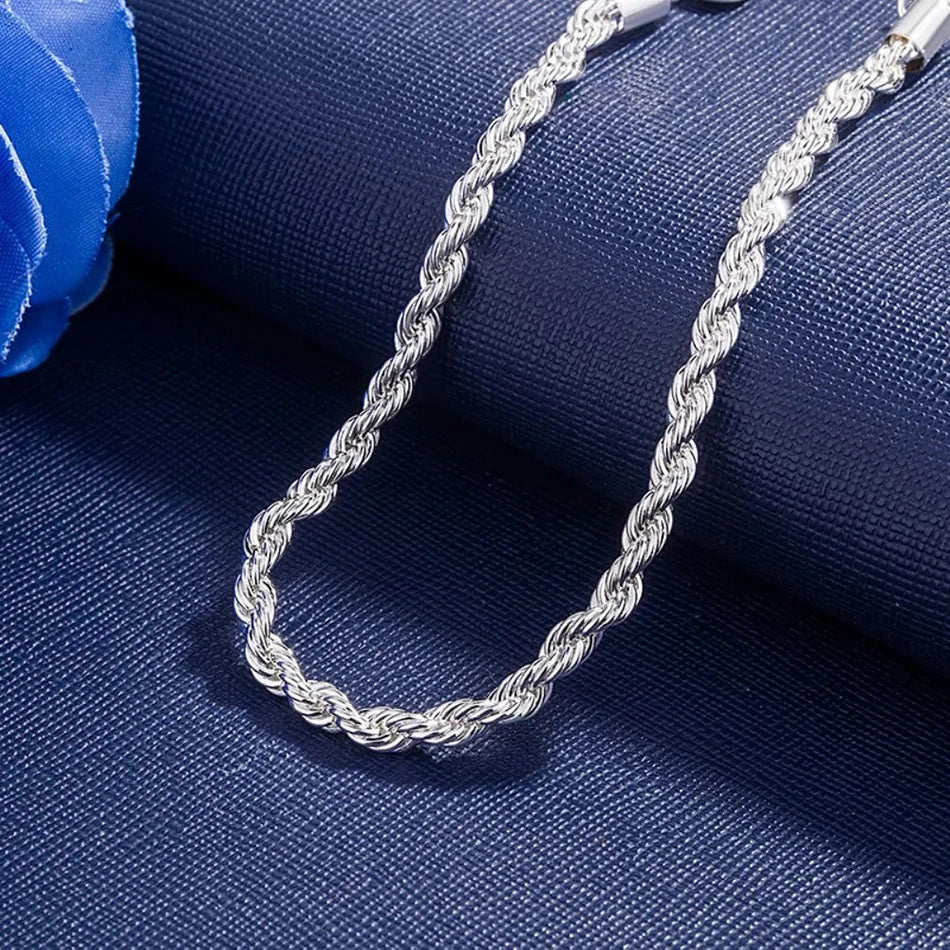 Rope Bracelet Slim Sterling Silver