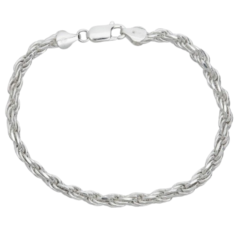 Rope Bracelet Slim Sterling Silver